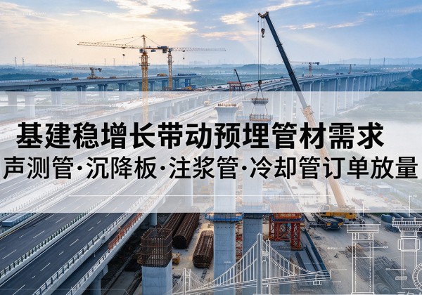 甘南基建稳增长带动预埋监测管材需求，声测管、沉降板、注浆管订单持续放量